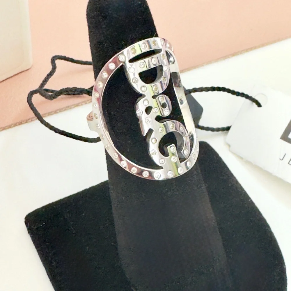 D&G Silver Ring w Crystals